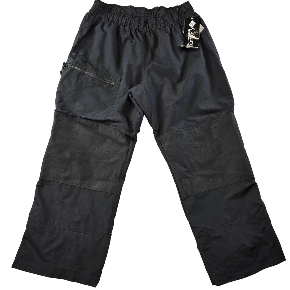 Columbia Pants Mens 42x32 Black Hard Pack Snow Pants Nylon Elastic Pockets